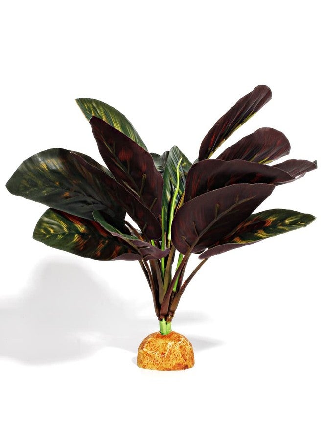 WOLEDOE Reptile Terrarium Decor Plants, Bearded Dragon Tank Accessories fit Crested Gecko Leopard Lizard Chameleon Ball Python Snake Frog - Purple Fake Prayer Peacock Plants - Image 1